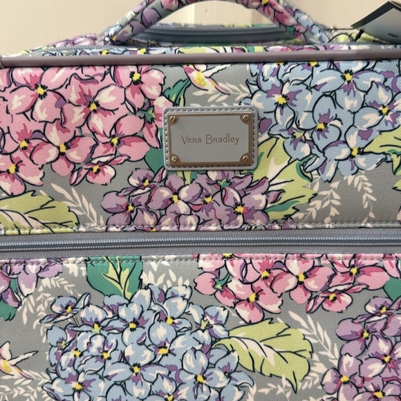 NWT Vera Bradley Rolling Work Carry-On Bag in Happy Hydrangeas Gray - Picture 2 of 10